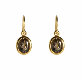 Smoky Quartz 24K Gold Vermeil Earrings