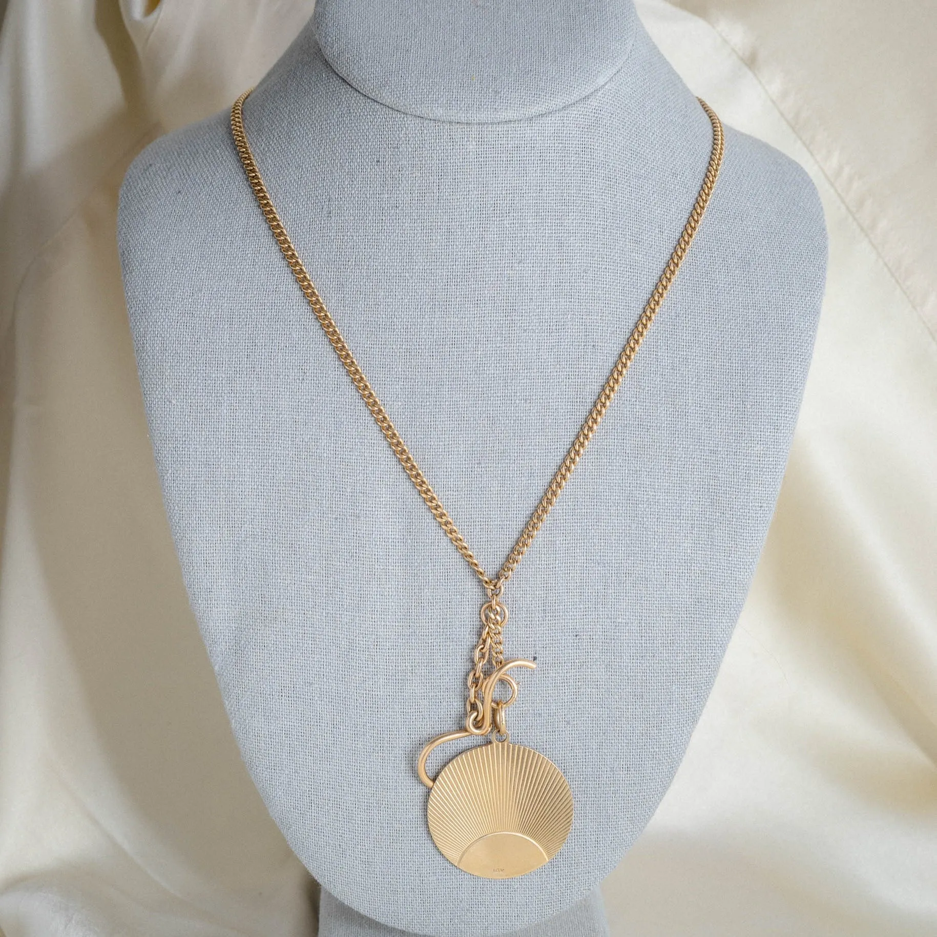 Solid 14k Gold 22 inch Cuban Curb Pocket Watch Chain Necklace
