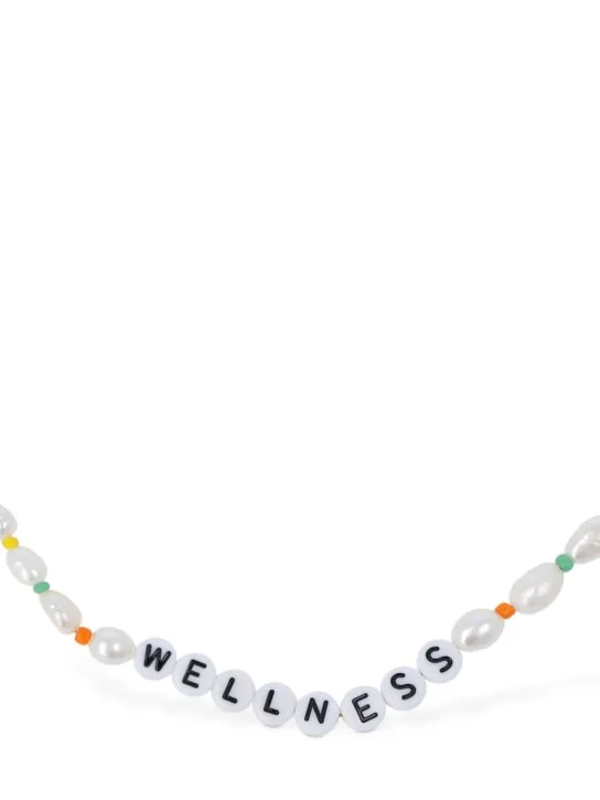 Sporty &amp; Rich   Wellness faux pearl &amp; bead necklace 