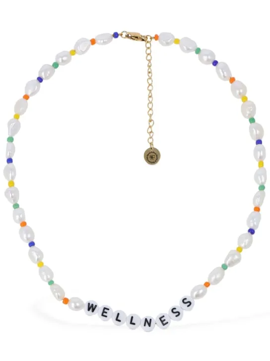 Sporty &amp; Rich   Wellness faux pearl &amp; bead necklace 