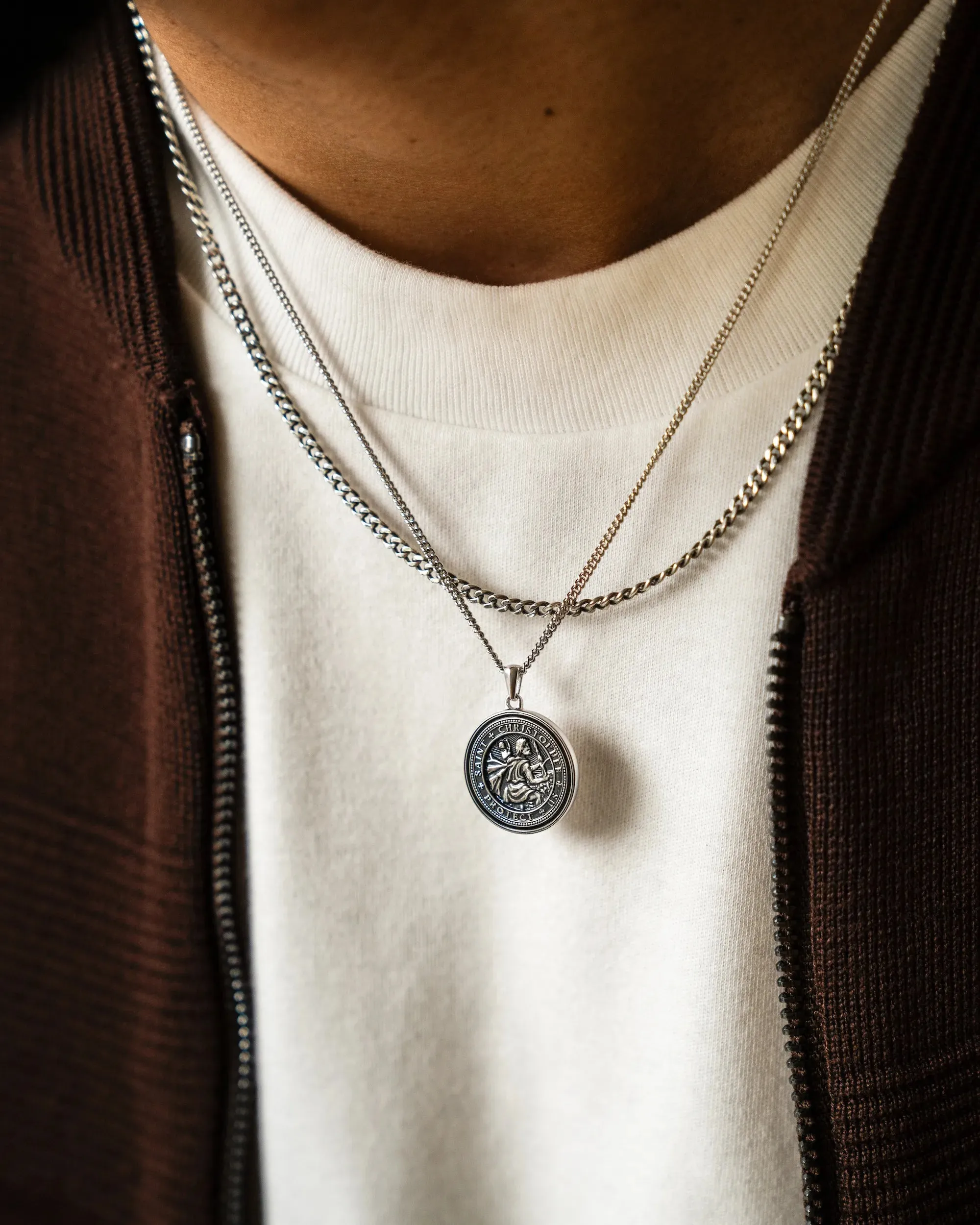 St. Christopher Set - Sterling Silver
