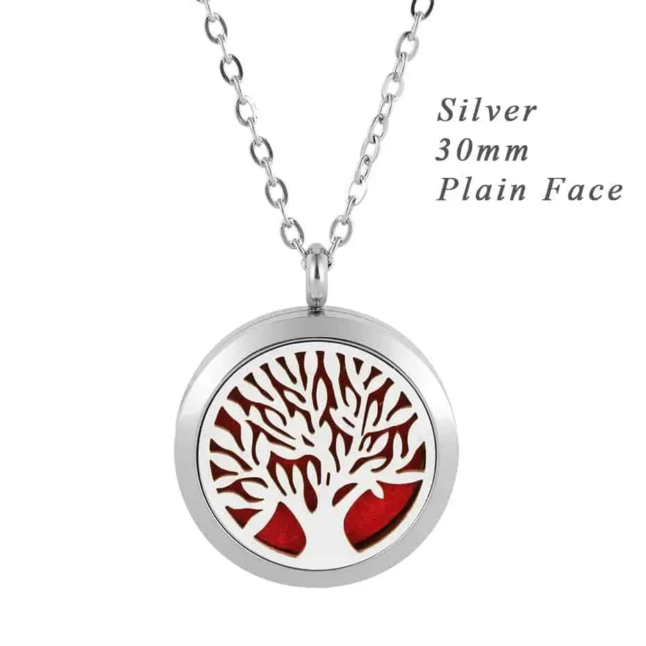 Stainless steel perfume pendant women Tree of Life Diffuser Necklace