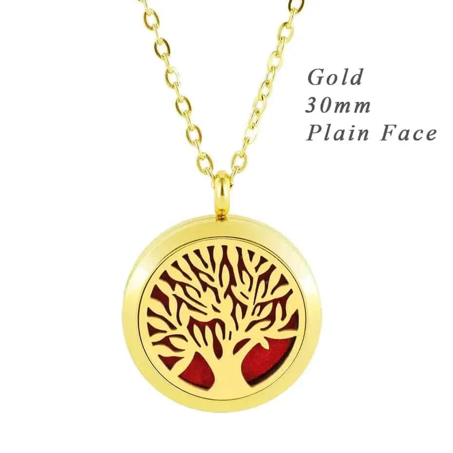 Stainless steel perfume pendant women Tree of Life Diffuser Necklace