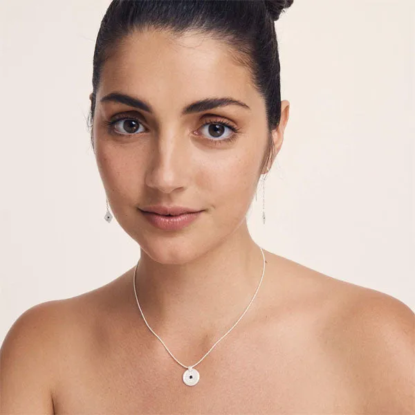 Stella Necklace - Silver Crossbrushed
