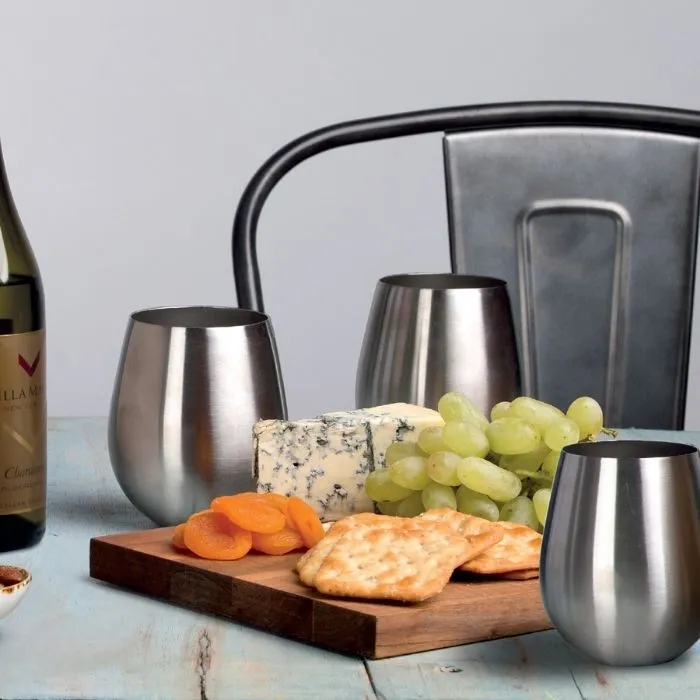 Stemless Stainless Steel Wine Glass Set - Po 'di fame