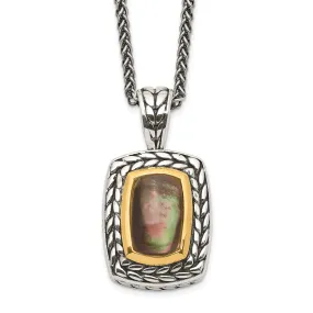 Sterling Silver Gold Mother of Pearl Necklace