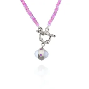 Sterling Silver Pink Tourmaline Single Strand Necklace