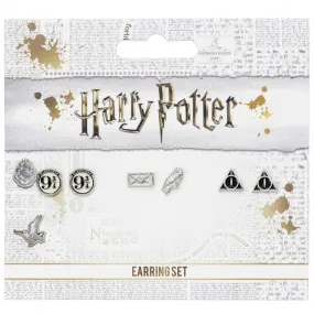 Stud Earring Set Platform 9 3/4, Hedwig & Letter, Deathly Hallows
