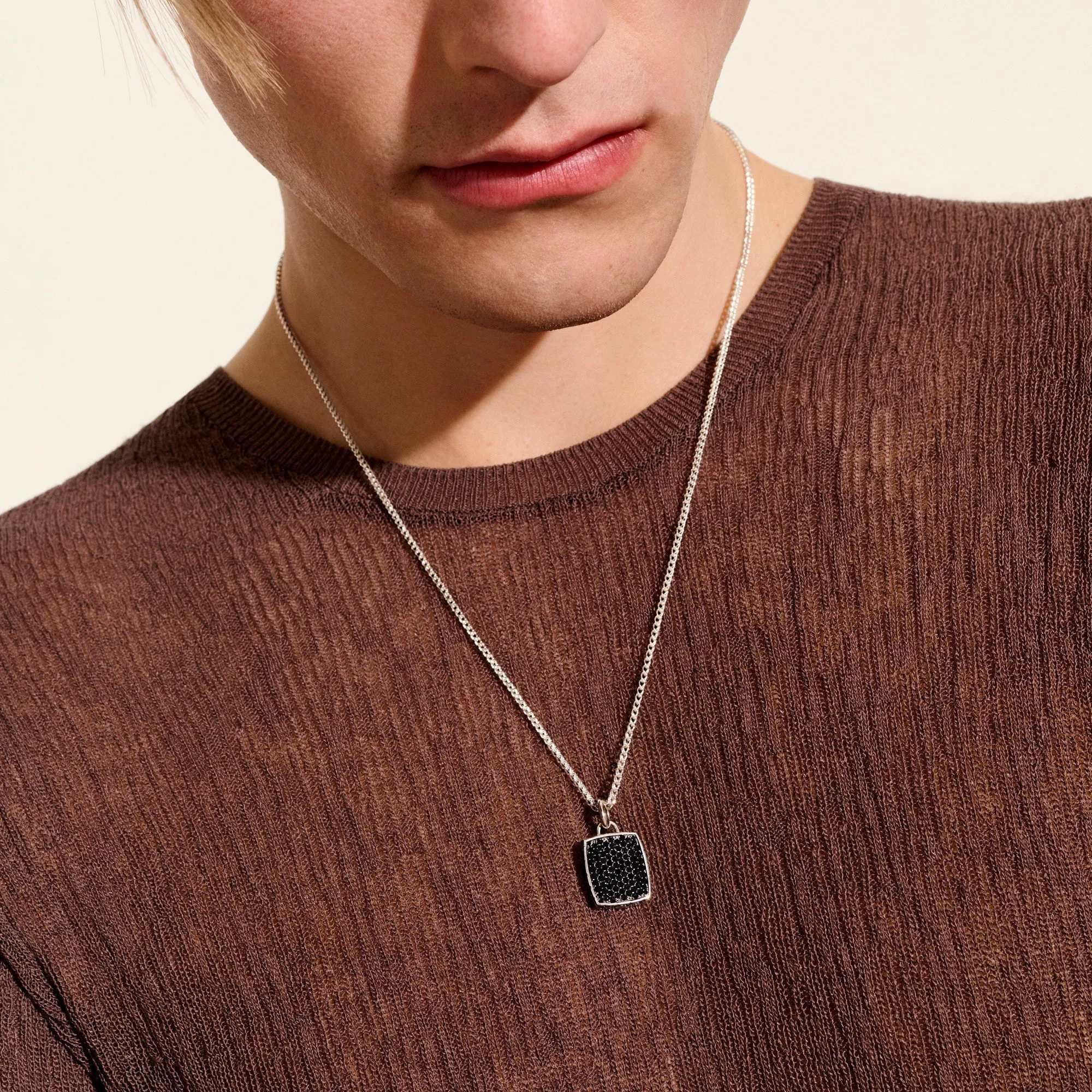 Tag Necklace, Sterling Silver, Gemstones