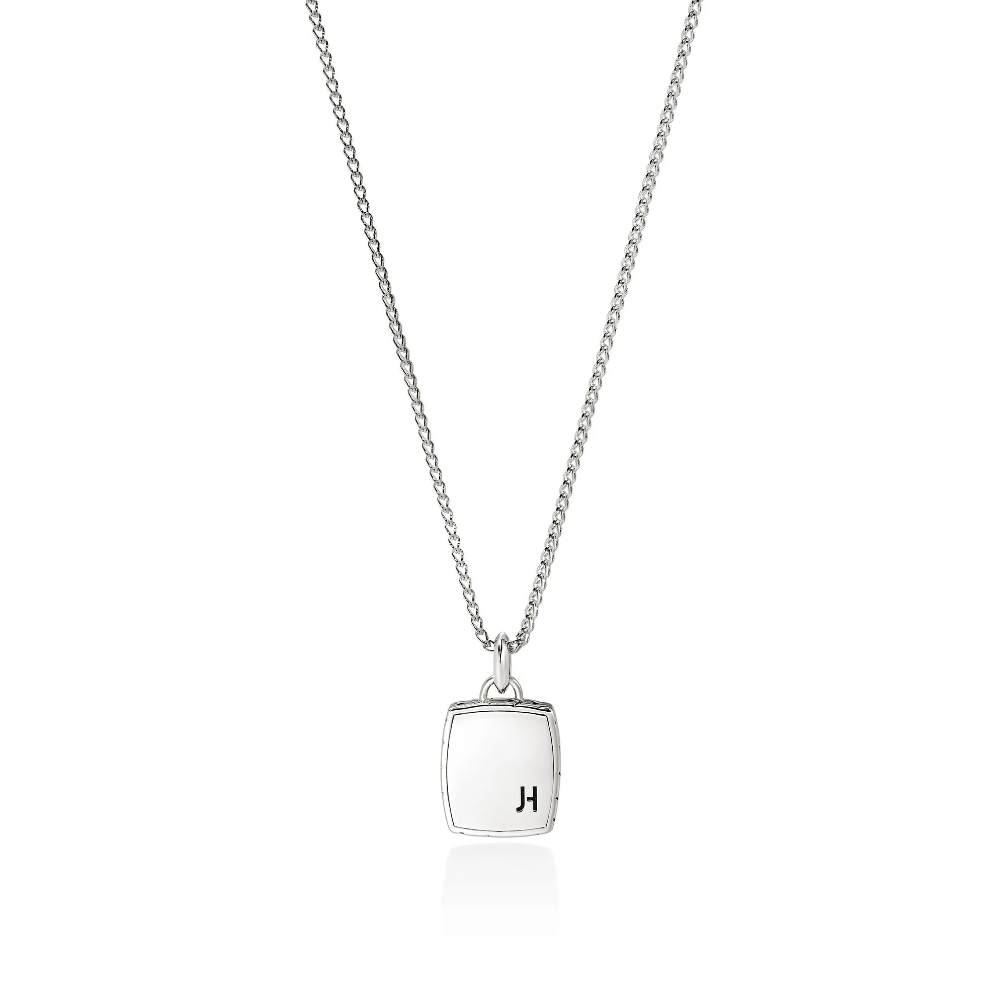 Tag Necklace, Sterling Silver, Gemstones