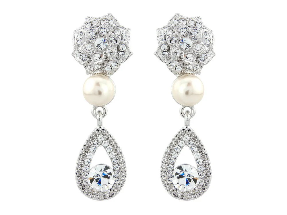 Tamara Crystal and Pearl Earrings