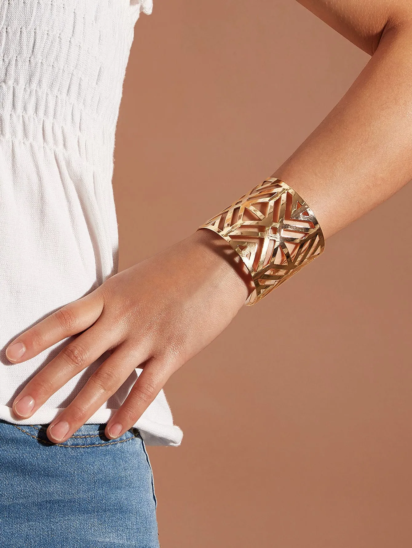 Temperament Fashion Alloy Glossy Women's Open Bracelet