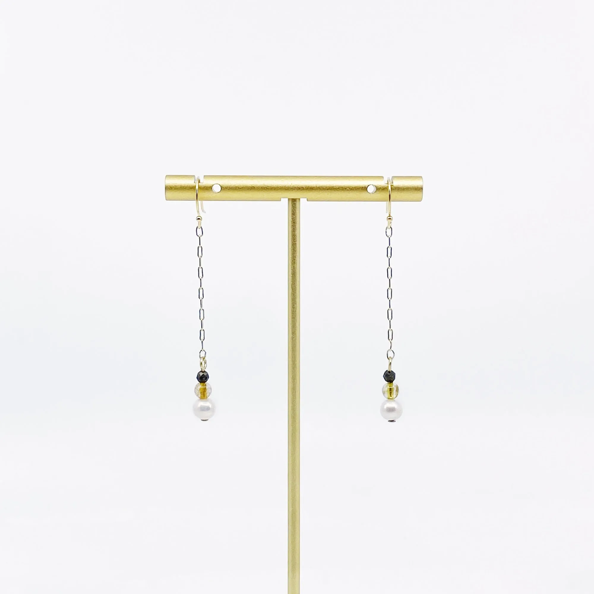 The Nine Earth Tone Gemstone Long Necklace Set
