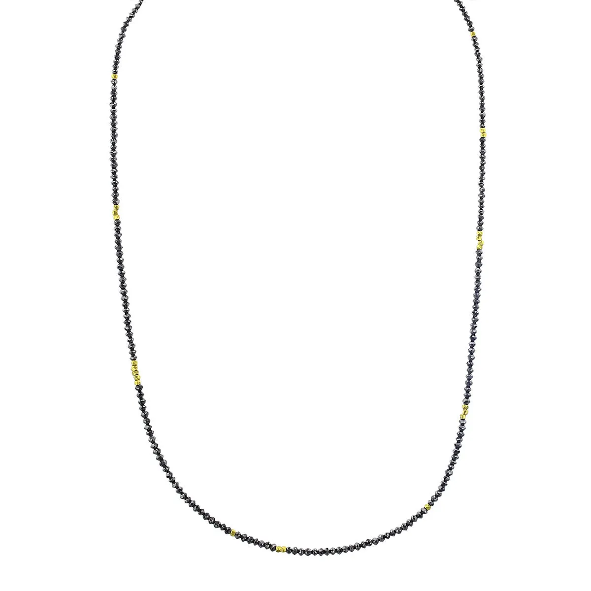 The Noir Black Diamond and Gold Bead Necklace
