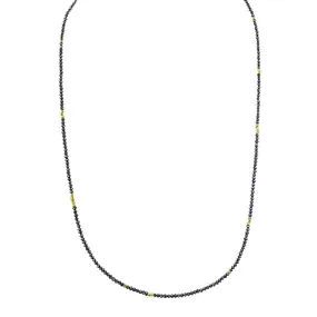 The Noir Black Diamond and Gold Bead Necklace
