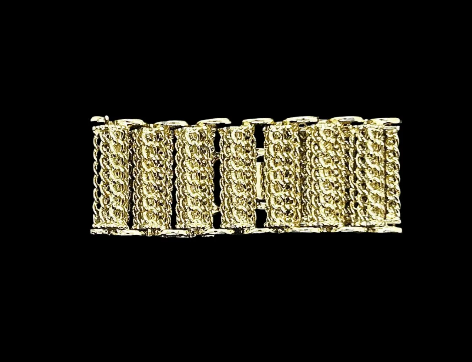 Thick Vintage Gold Tone Chainmail Bracelet