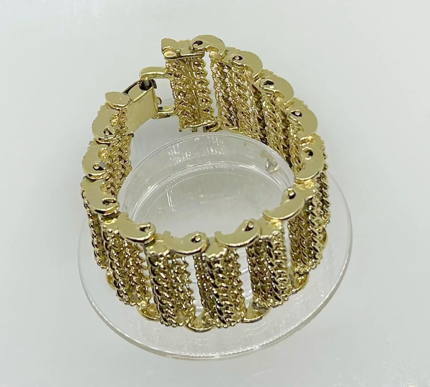Thick Vintage Gold Tone Chainmail Bracelet