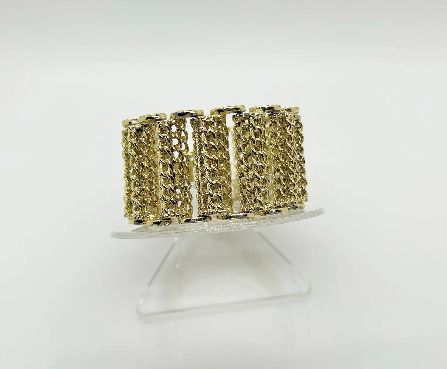 Thick Vintage Gold Tone Chainmail Bracelet