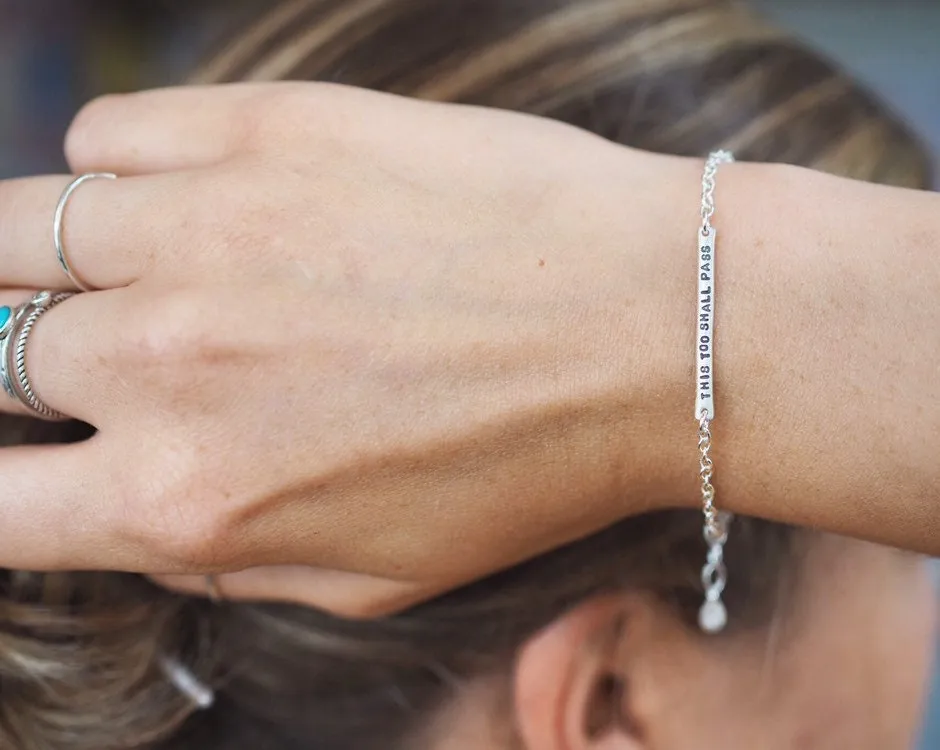 This Too Shall Pass Tiny Bar Bracelet