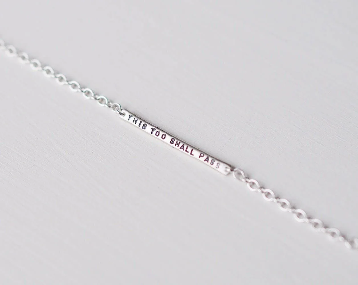 This Too Shall Pass Tiny Bar Bracelet