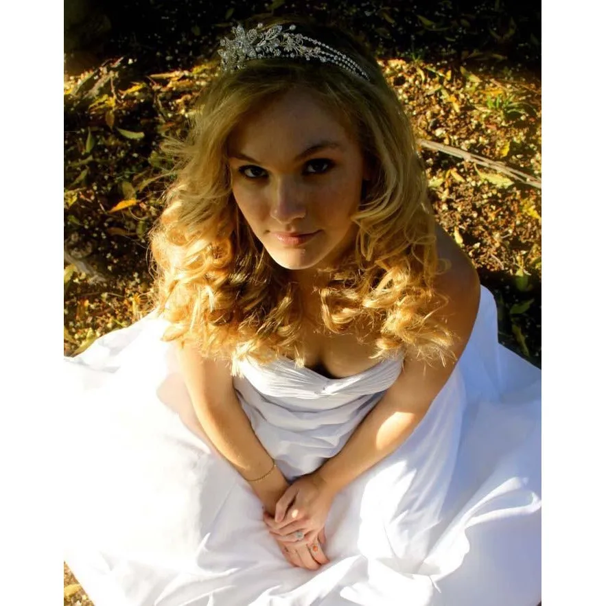 Three Strand Crystal Flowers Tiara