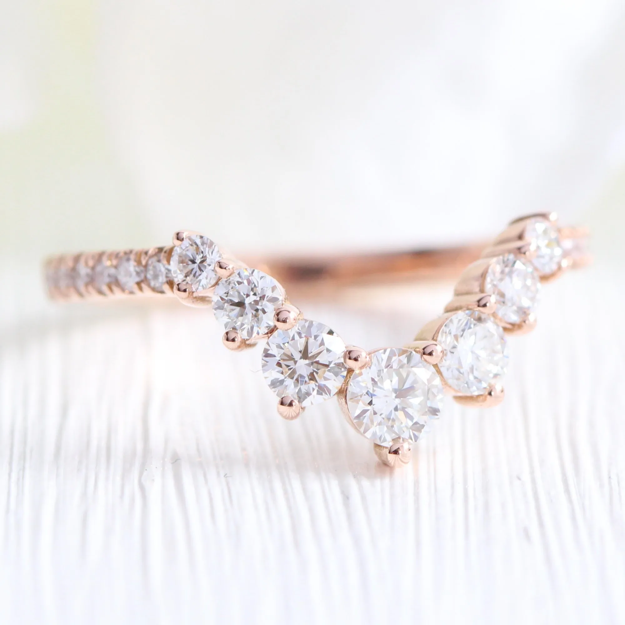 Tiara Halo Marquise Ring Bridal Set w/ Moissanite and Large 7 Diamond Pave Band