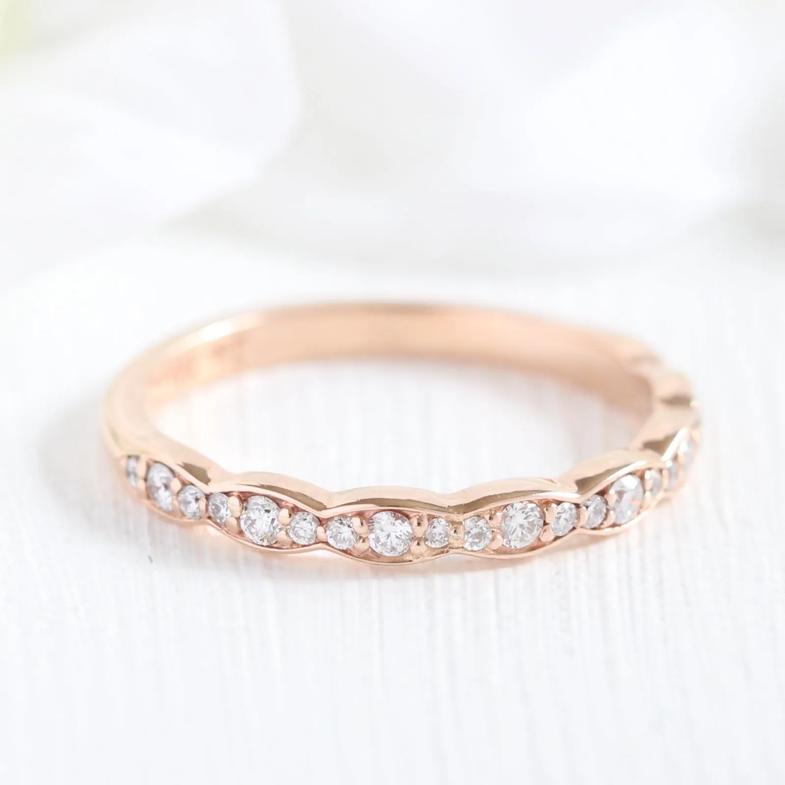 Tiara Halo Oval Black Diamond Ring Set w/ Matching Diamond Scalloped Wedding Band