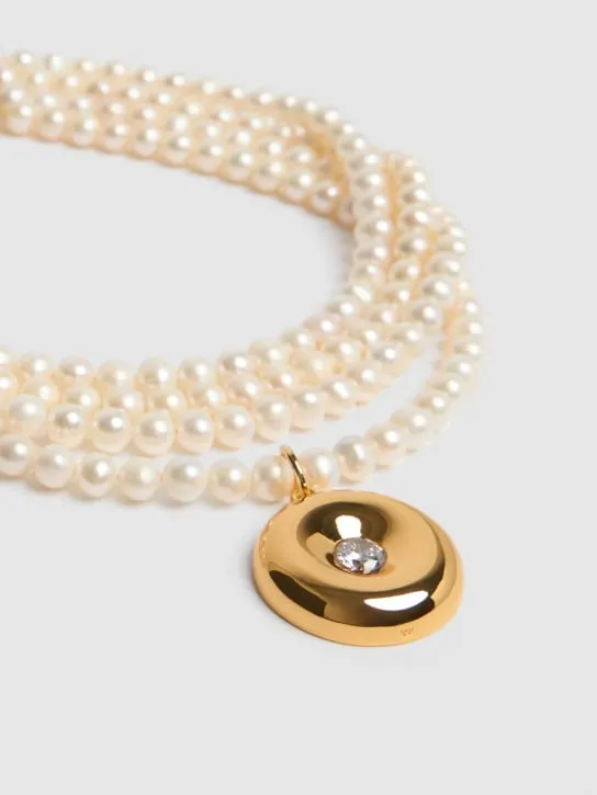 Timeless Pearly   Pearl &amp; crystal necklace 