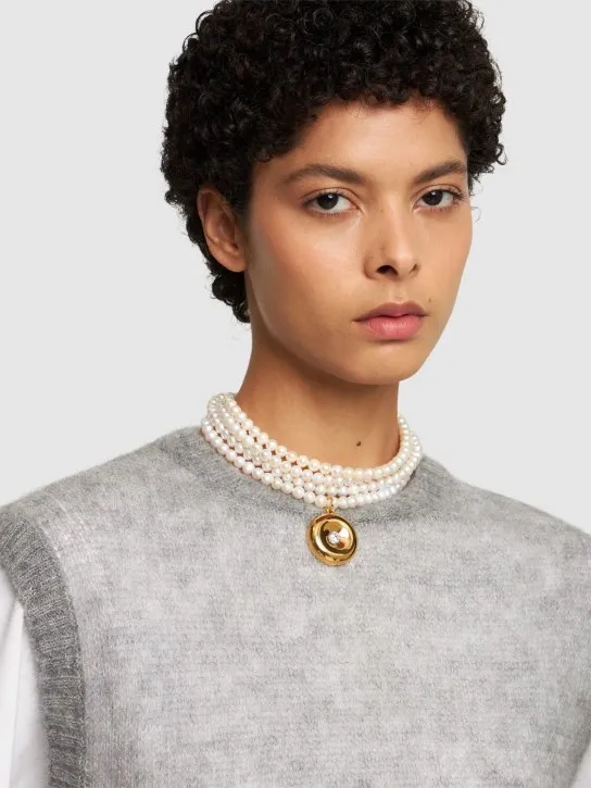 Timeless Pearly   Pearl &amp; crystal necklace 