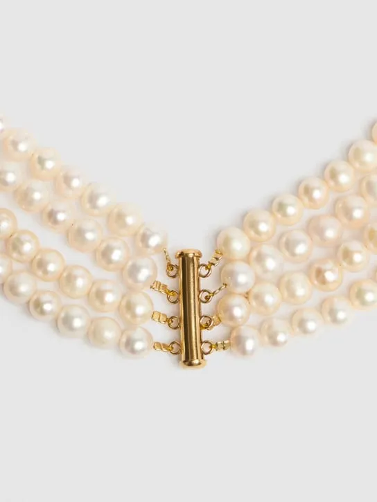 Timeless Pearly   Pearl &amp; crystal necklace 