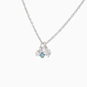 Tiniest Lucky Clover   Sparkly Birthstone Crystal Necklace