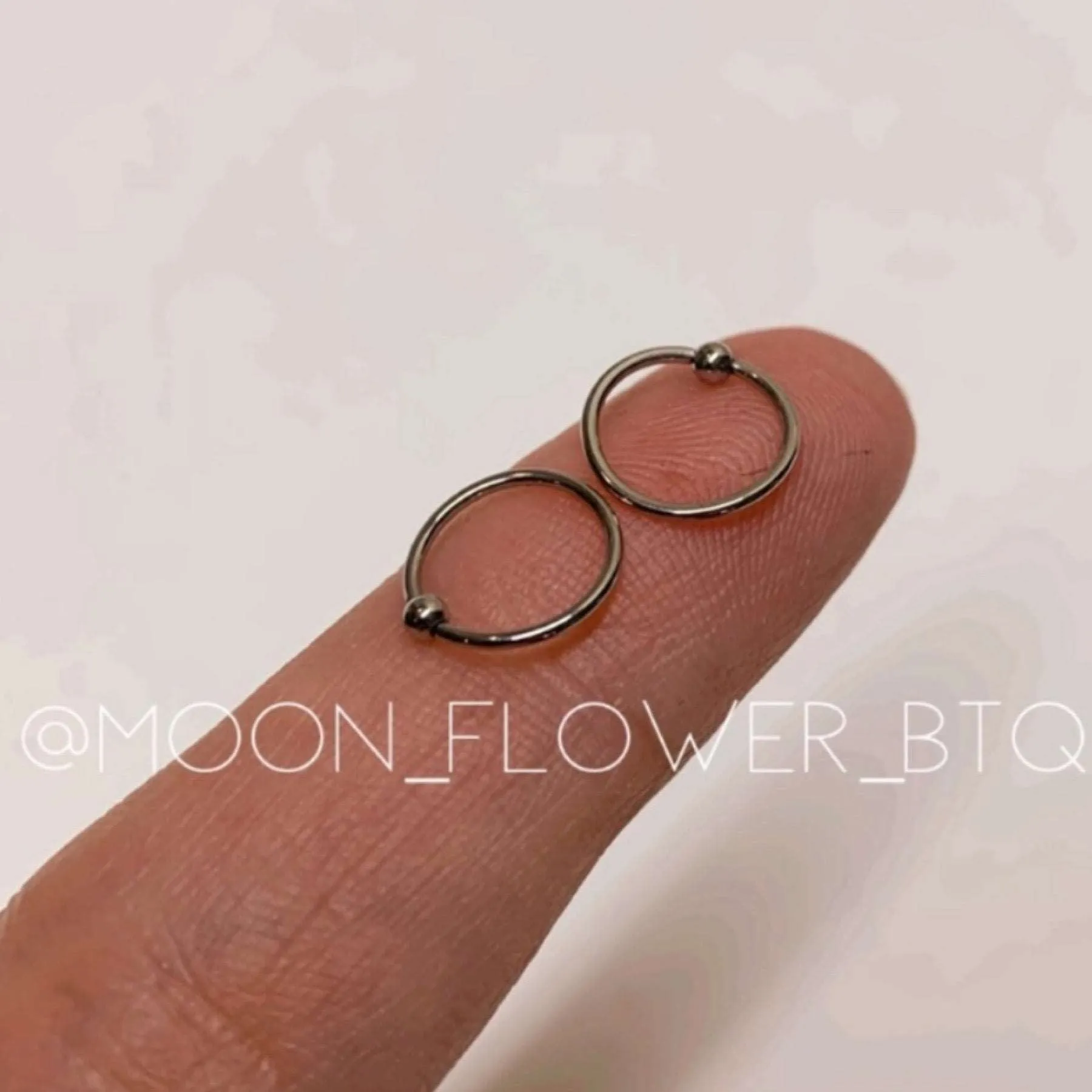Tiny Silver Fixed Ball Hoop Earrings 8mm