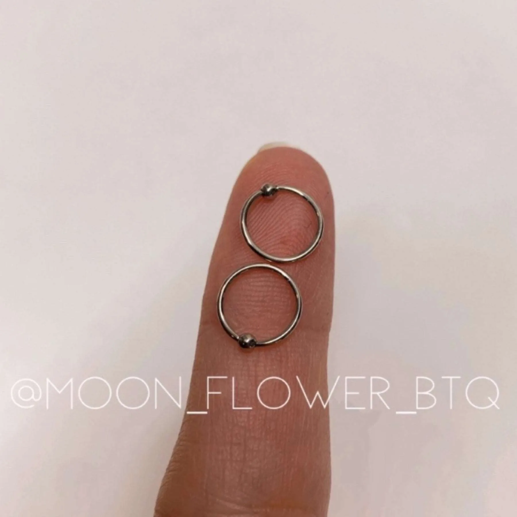 Tiny Silver Fixed Ball Hoop Earrings 8mm