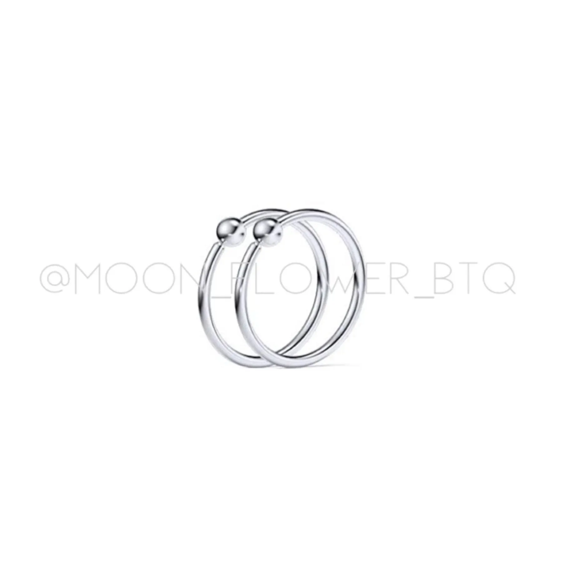 Tiny Silver Fixed Ball Hoop Earrings 8mm