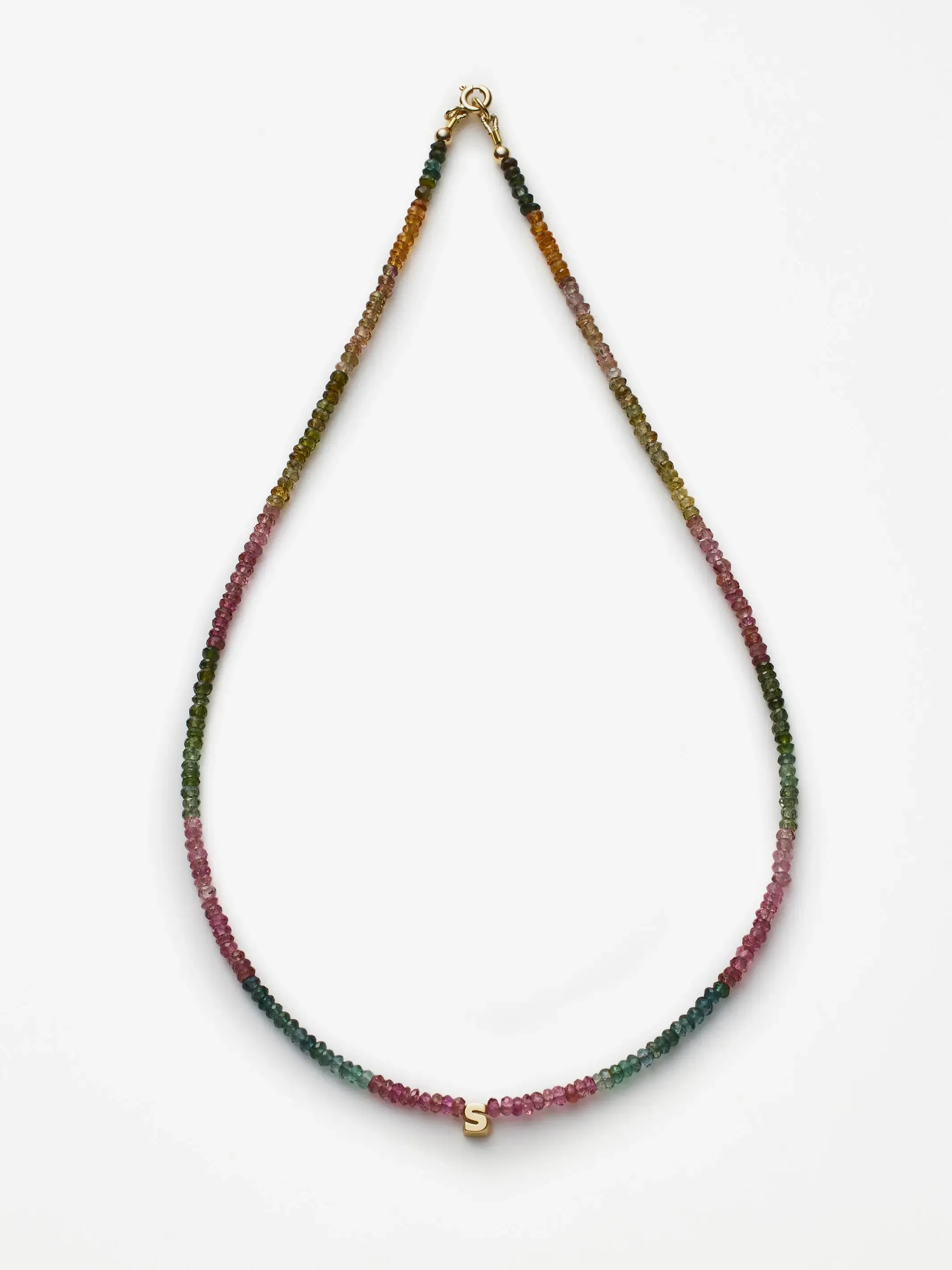 Tourmaline One Letter Necklace