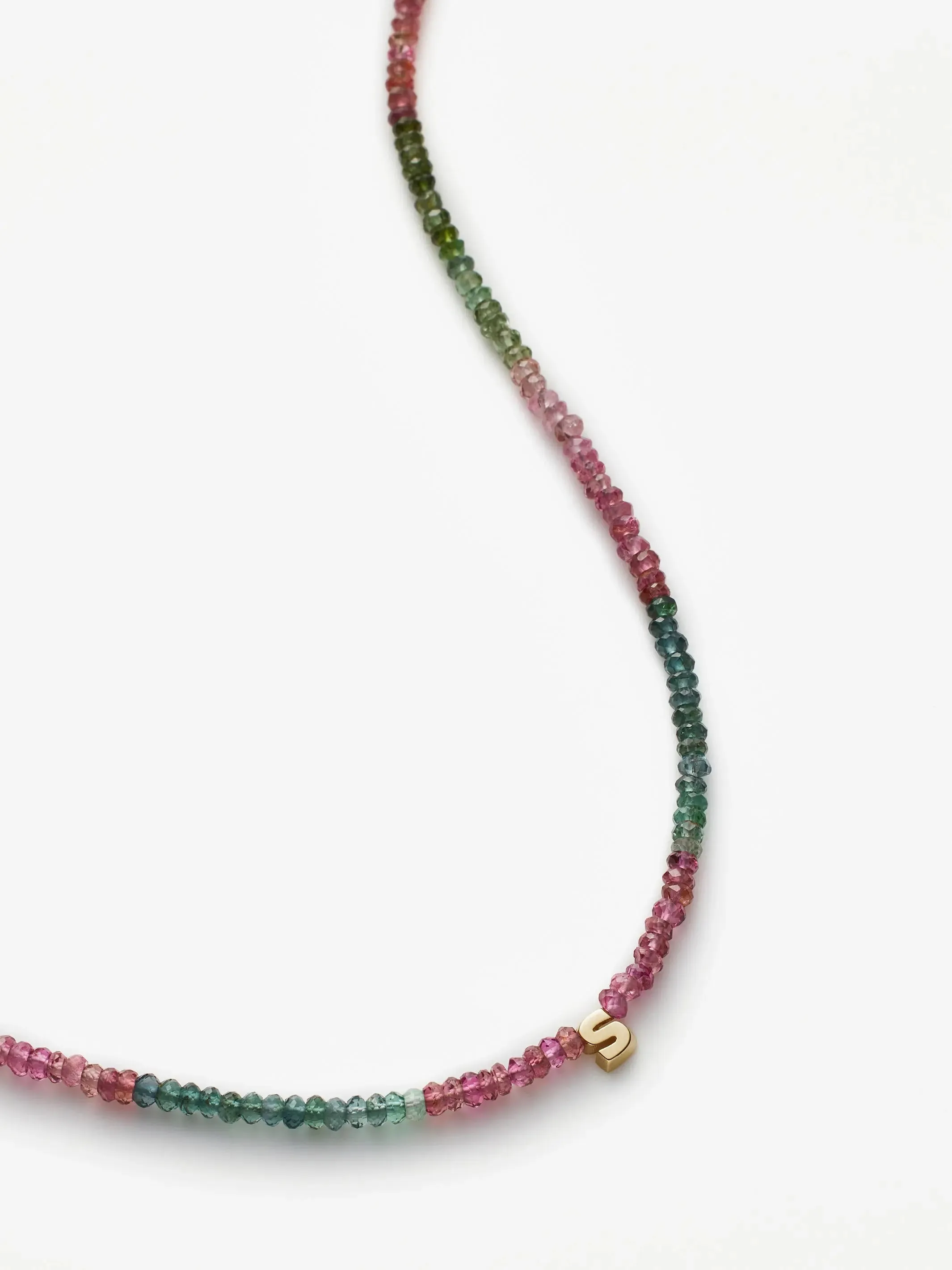 Tourmaline One Letter Necklace
