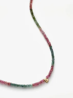 Tourmaline One Letter Necklace