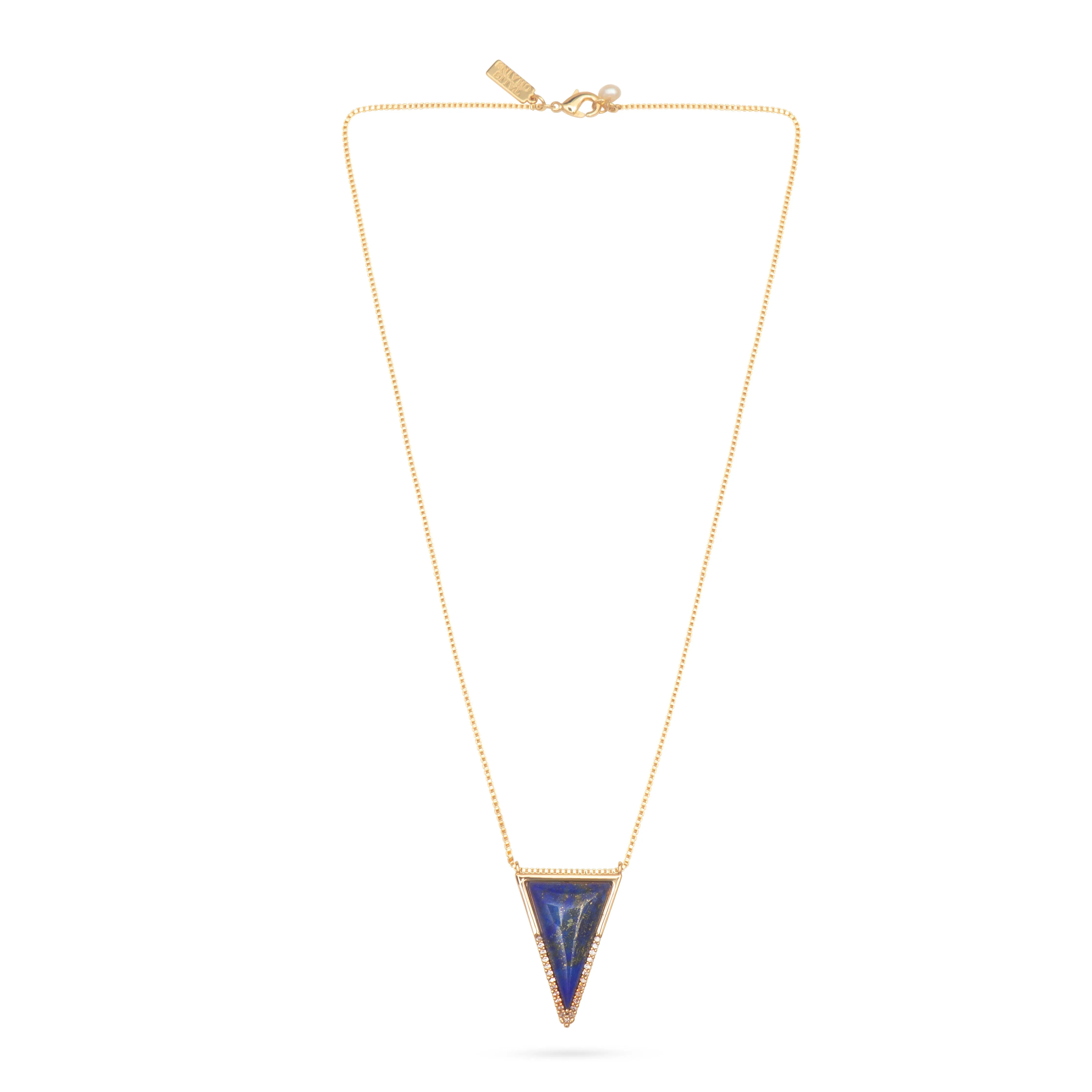 Triangle Pendant Necklace Lapis