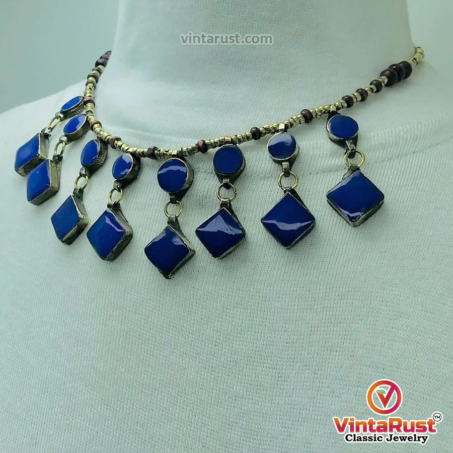 Tribal Dangling Lapis Stone Jewelry Set