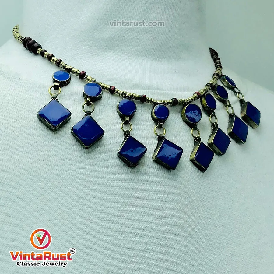Tribal Dangling Lapis Stone Jewelry Set
