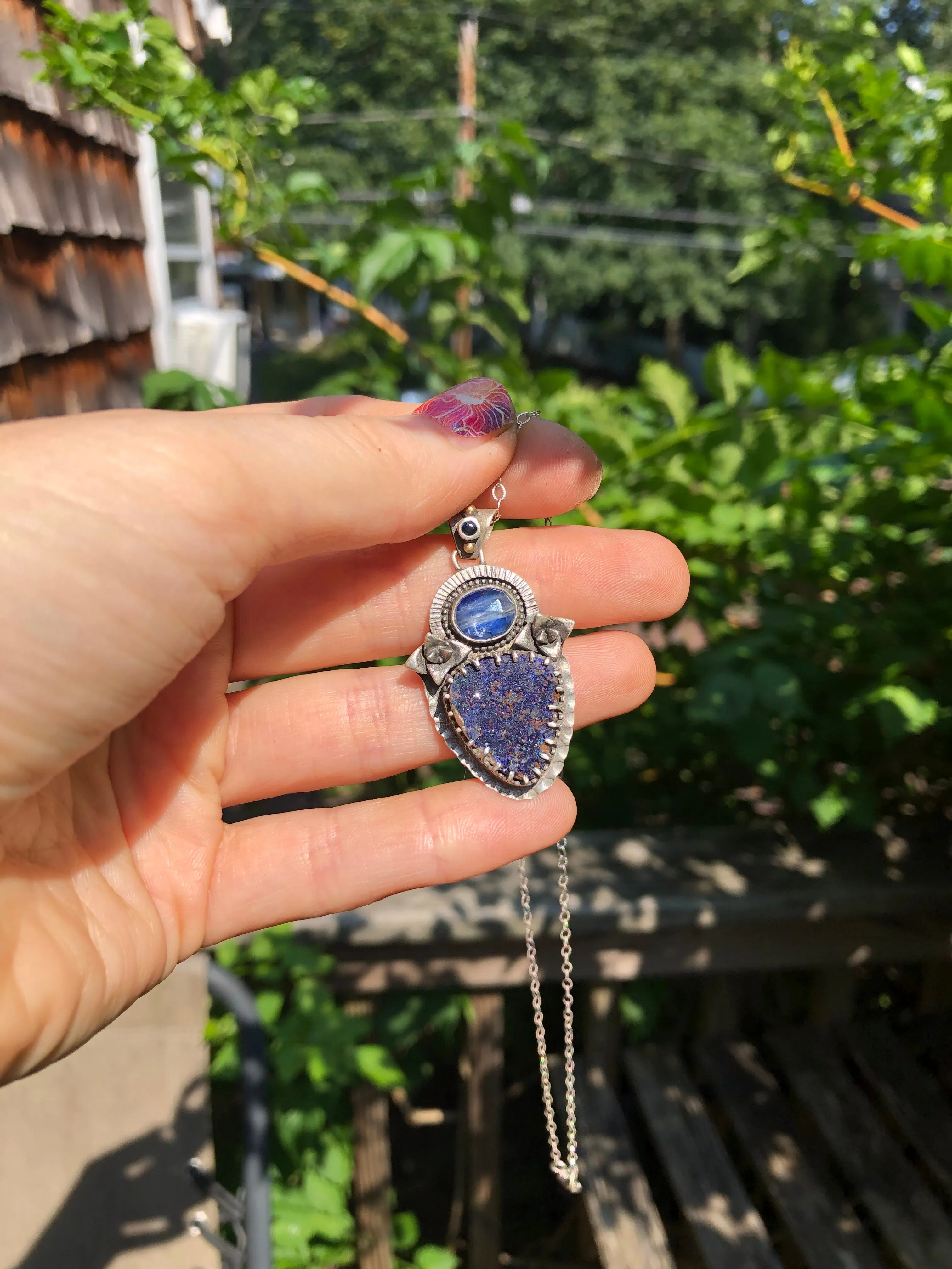 Triple Blue Storm Pendant