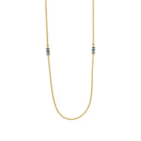 Tsavorite, Sapphire and Diamond Long Necklace