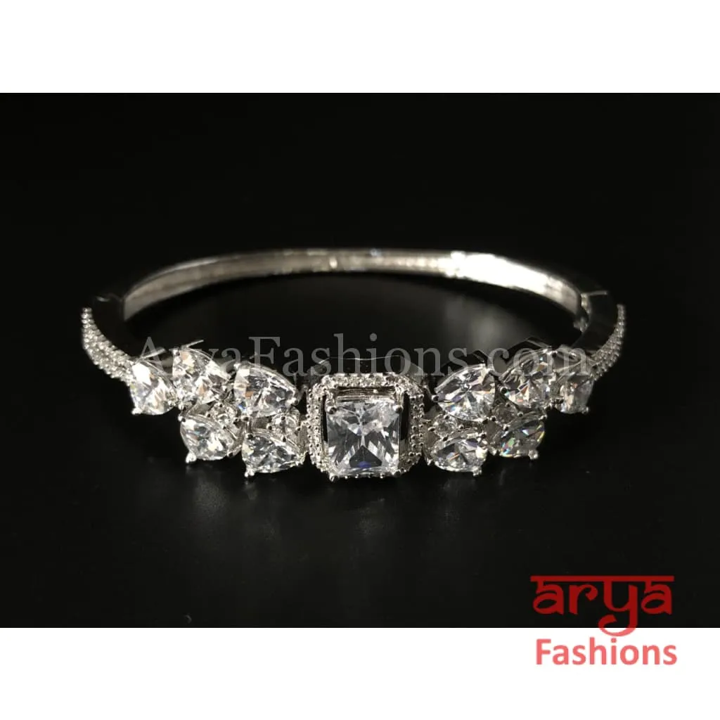 Tunisha Designer Silver CZ Bracelet