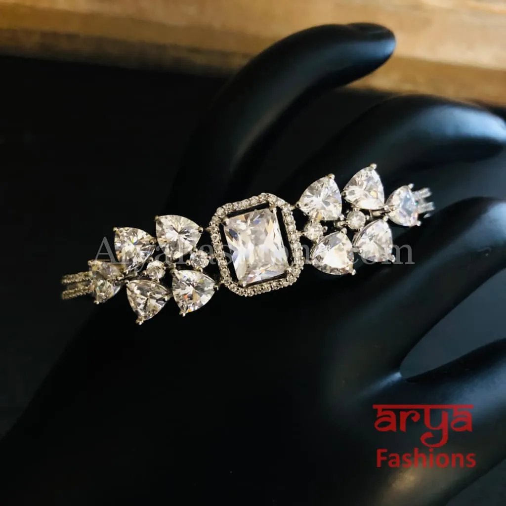 Tunisha Designer Silver CZ Bracelet