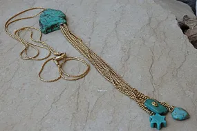 Turquoise Tassel Necklace