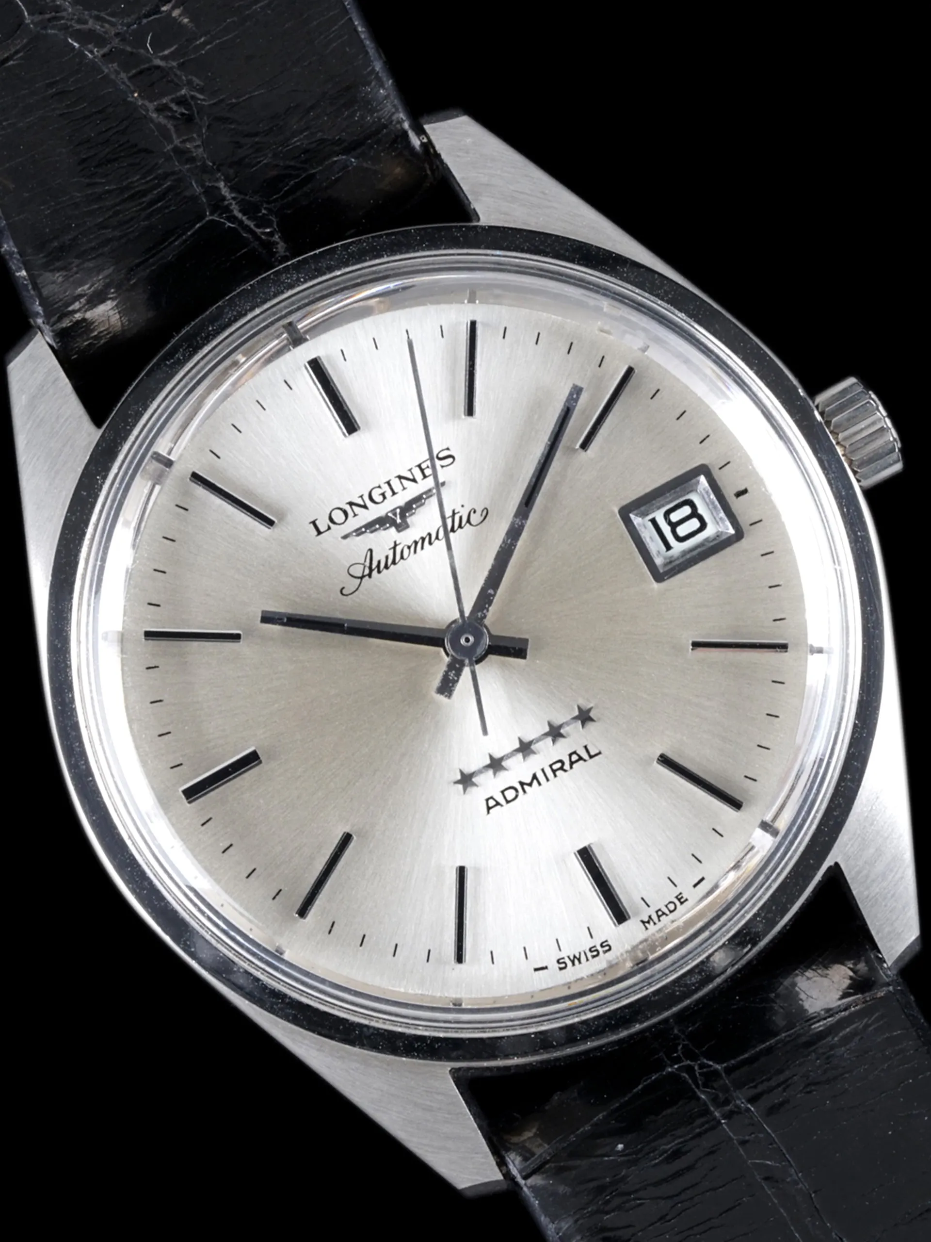 *Unpolished* 1969 Longines Admiral 5-Star (Ref. 8336 5) W/ Original Stap, Buckle, & Box