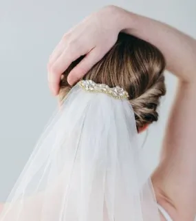 Veil 234: Davie & Chiyo "Gem Comb Veil" elbow length in ivory