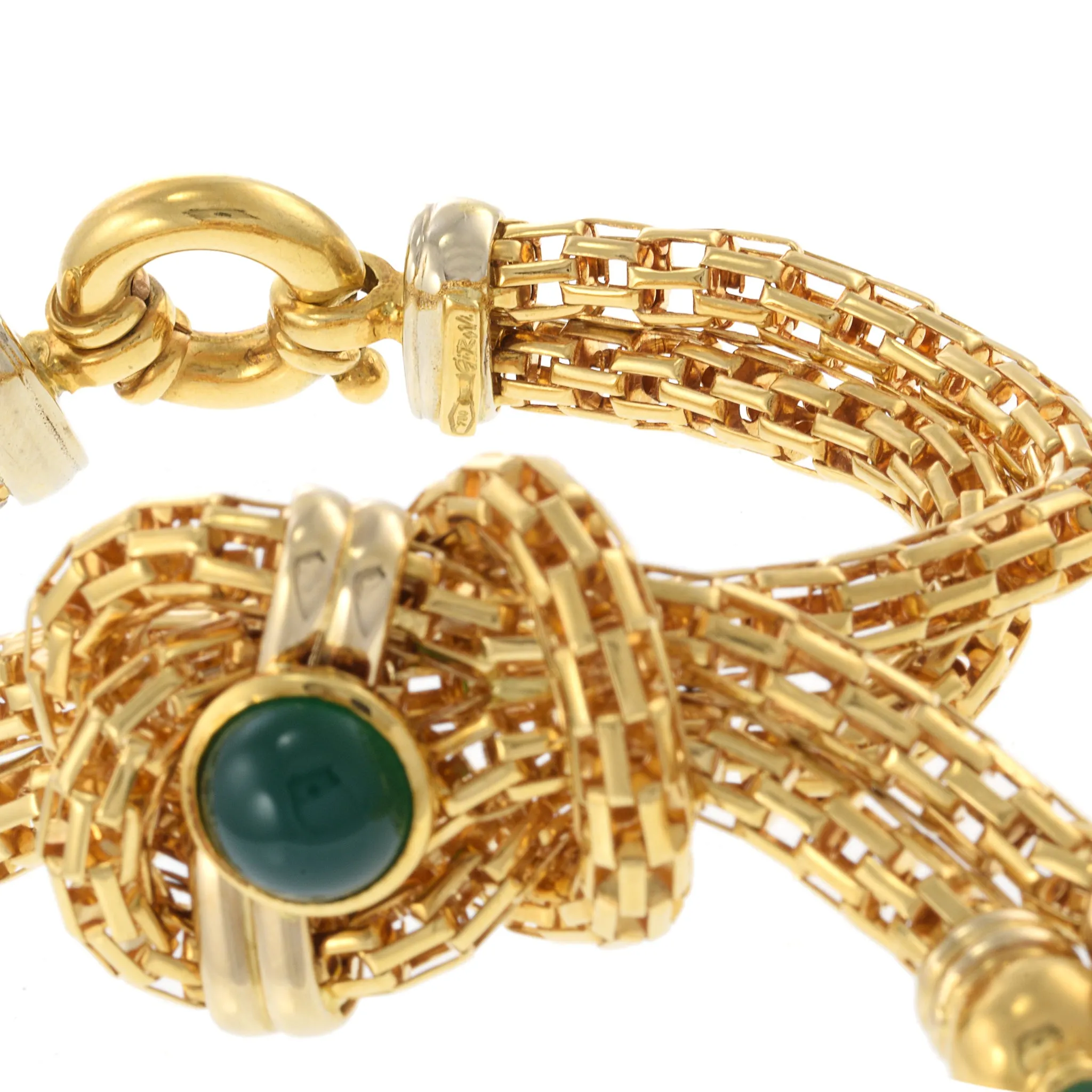 Vintage 1960s 18KT Yellow Gold Mesh Tassel Bracelet