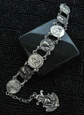 Vintage Egyptian Revival Coin Bracelet