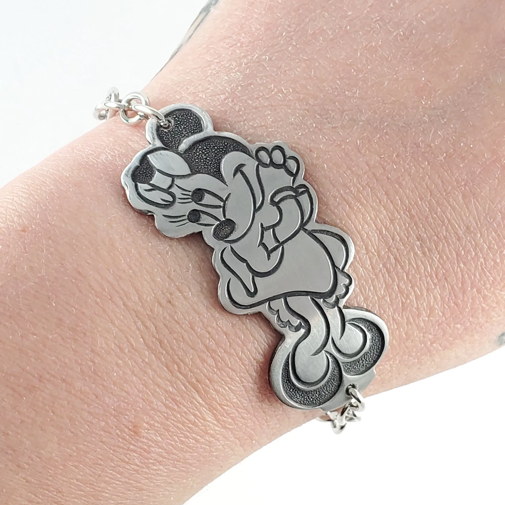Vintage Minnie Mouse Stainless Steel Spoon Bracelet